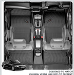 Q Po Verna (MAX) Mar 2023 - Present | ECO TPE Car Floor Mat | Anti Slip All Weather Mats for Verna (Black)