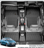 Q Po Aura (Max) Jan 2020 - Present ECO TPE Car Floor Mat | All Weather Mats for Hyundai Aura (Jan 2020 - Present) (Black