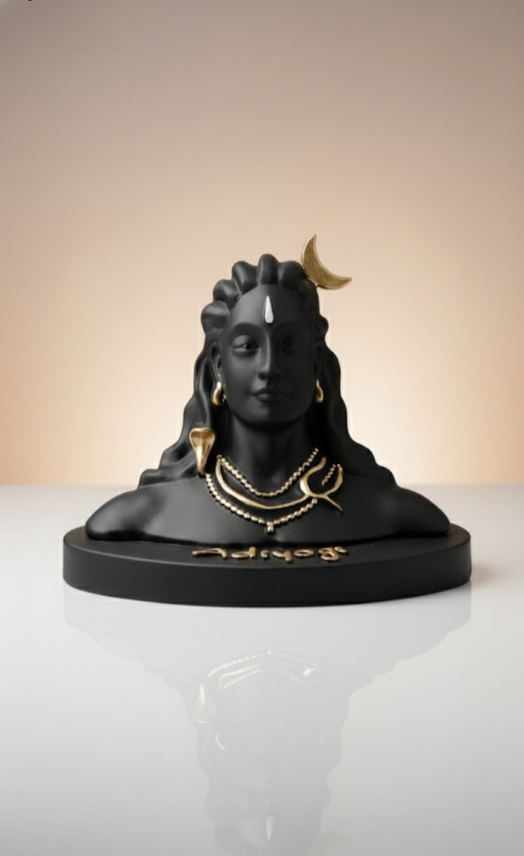 Adiyogi Shiva Idol with Gold Accents (size L)