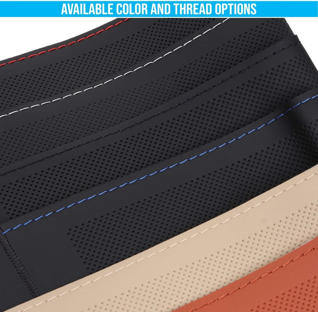 Premium Car Steering Wheel Cover [Black cover+Red stitching] Compatible with All Cars model