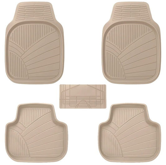 NineX Universal Anti-Slip PVC Car Floor Mats | Heavy-Duty All-Weather Protection[Beige]