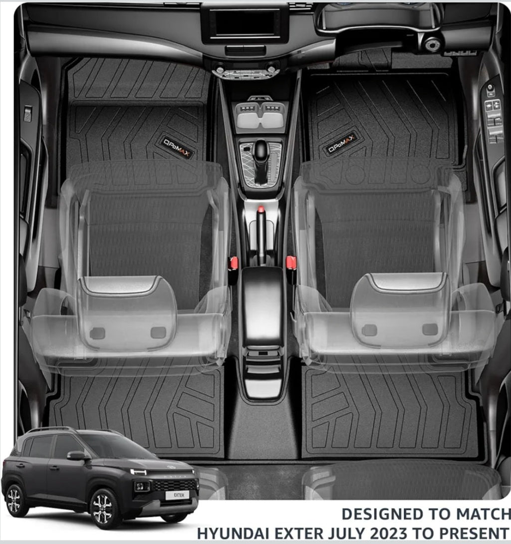 Q Po Exter (MAX) July 2023 - Present ECO TPE Car Floor Mat | Anti Slip All Weather Mats for Exter (Black)