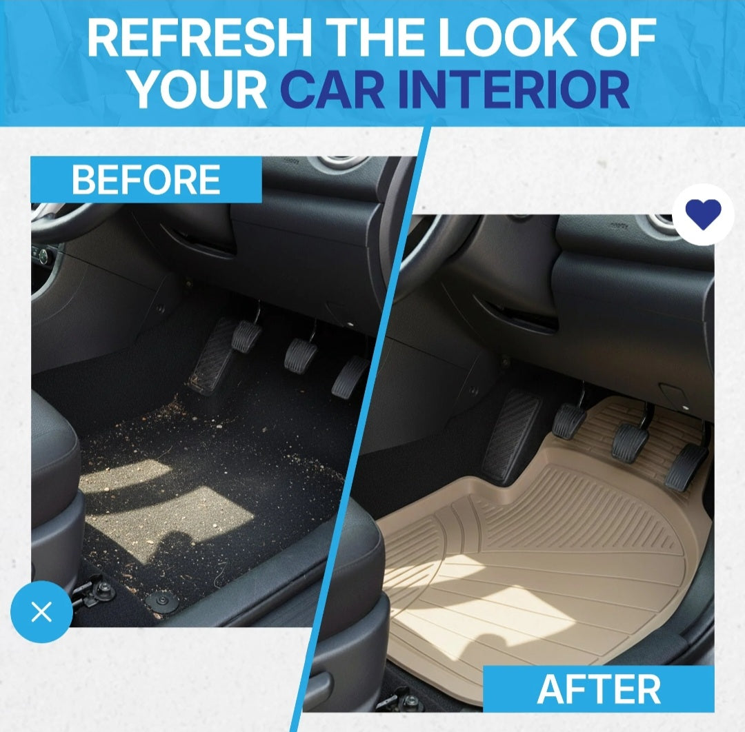 NineX Universal Anti-Slip PVC Car Floor Mats | Heavy-Duty All-Weather Protection[Beige]