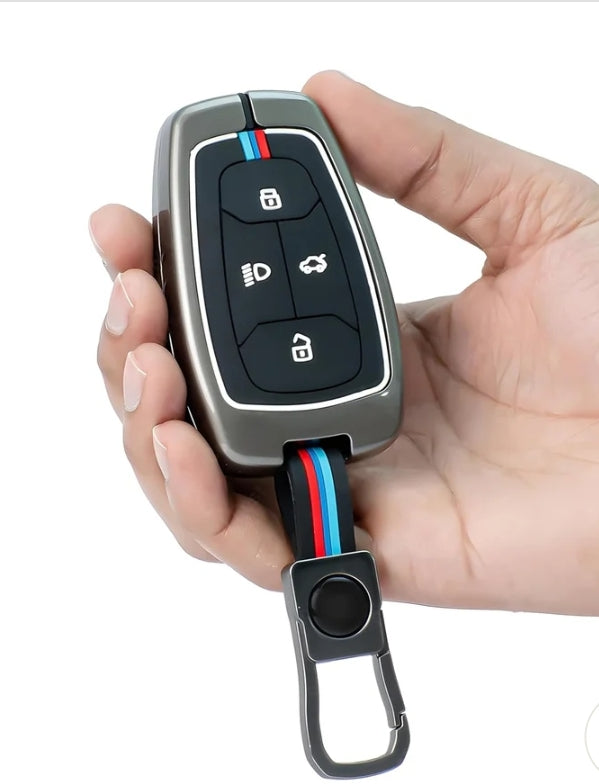 Zinc Alloy Key Cover Compatible with TATA PUNCH,NEXON,HARRIER and many more 4 button smart key