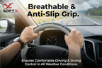 SOFT X Premium Steering Wheel cover (Black+Grey)